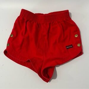 80s Sasson Kids Shorts Red Gold Button Accents Girls Size 6 Ooh La La! Vintage